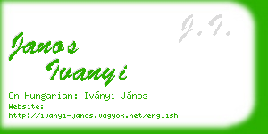 janos ivanyi business card