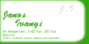 janos ivanyi business card